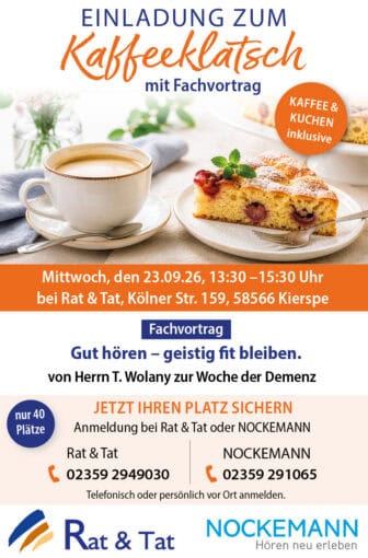 Einladung zum Kaffeeklatsch in Kierspe